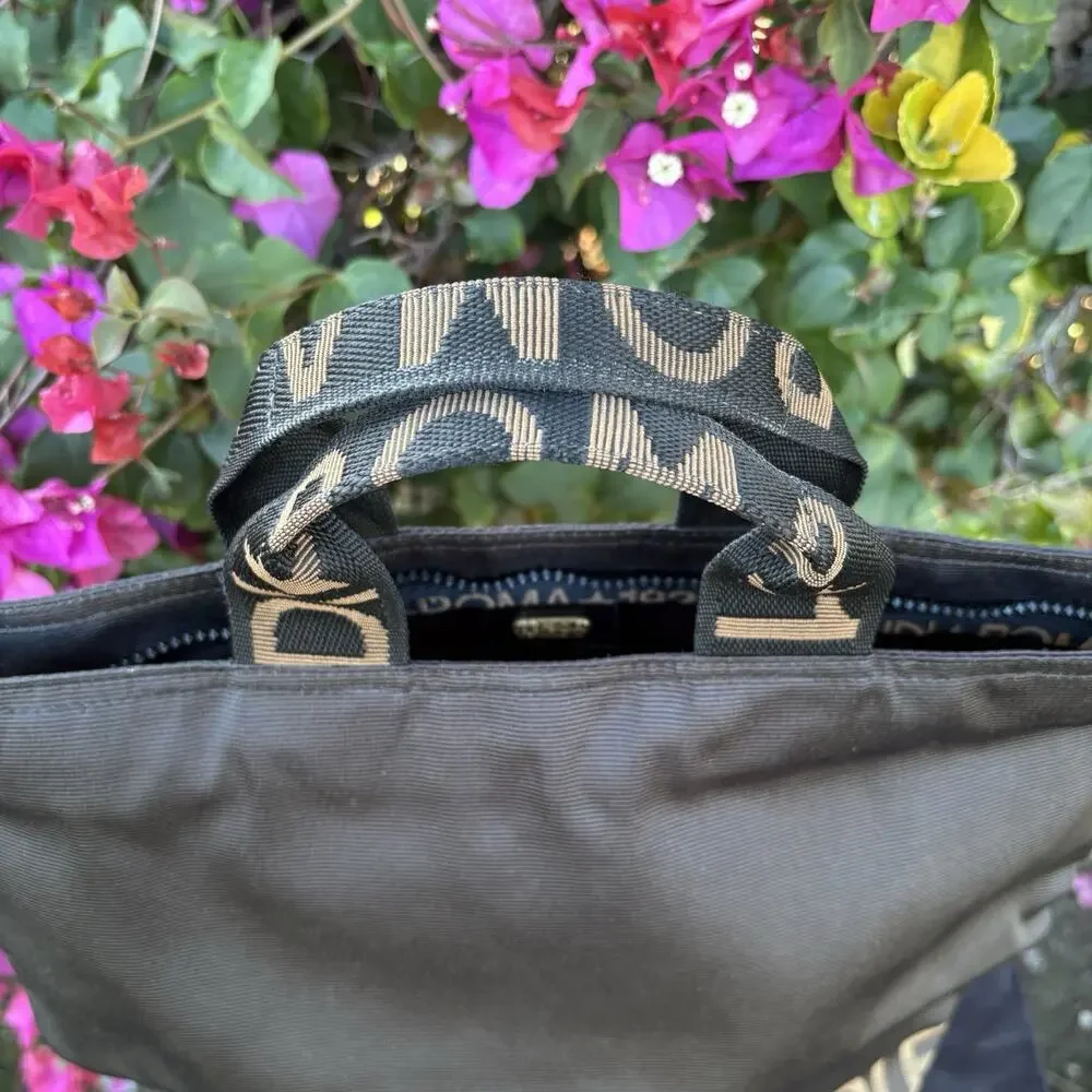 FENDI Nylon Bucket Tote Bag Handbag Star Logo Brown